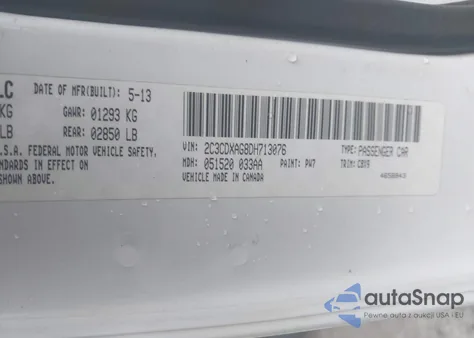 2013 Dodge Charger Police из США, поврежденный, VIN 2C3CDXAG8DH713076